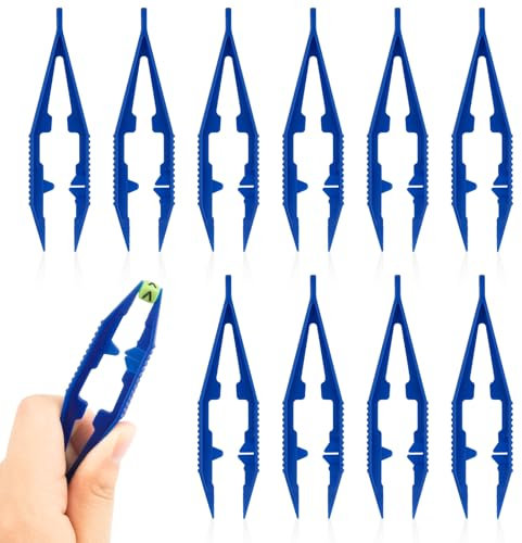 Lot de 10 pinces à perles à repasser en plastique léger pour perles à repasser - Pour la fabrication de perles, l'électronique, les familles, l'artisanat, les perles - 10 cm