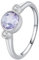 Verlobungsring 14k Weißgold mit Amethyst, Damen Hochzeit Ringe 585 Echt Gold Elegant Eheringe für Frauen Größe 48 (15.3)