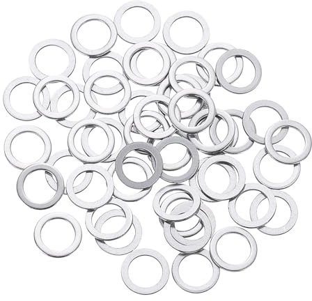 sourcing map M4 304 Stainless Steel Flat Washers, 50pcs 4x6x0.5mm Ultra Thin Flat Spacers for Screw Bolt, Electronic Repair, Automotive