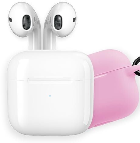 apm Ecouteurs Bluetooth sans Fil, Boîtier de Charge, Ecouteur sans Fil, Son Stéréo, Oreillette Bluetooth, Coque Silicone Rose, Casque Bluetooth, Compatible PC Smartphone Tablette, Blanc, 600332