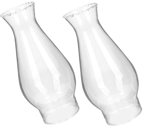 2St lampenschirm retro lampignongs outdoor Charmanter Lampenschirm Diffusoröle Kerzenwärmerlampe klarer Schornstein für Öllampe Austausch des Öllampenschornsteins Glas Transparent MAGICLULU