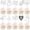 30 Stück Bride to Be Tortendeko Glitzer Hochzeit Cupcake Toppers Liebe Herz Diamant Ring Braut und Bräutigam Kuchen Deko für Verlobung Hochzeiten Thema Party Kuchen Dekorationen Silber Neu