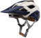 Fahrradhelm Mountainbike Helm MTB Helme Visier Verstellbar für Herren Damen Erwachsene Jugend (Marineblau Beige, M(54-57cm))