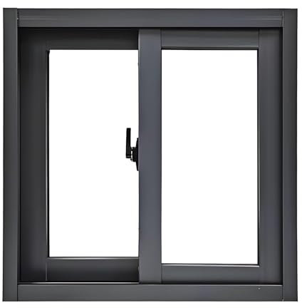 Finestre scorrevoli di ricambio con vetro temperato e zanzariera finestre personalizzate in alluminio trasparente per Capannone Tendal da Tetto Seminterrato Garage Veranda Bagno(Black,WxH 80x120cm)