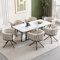 ModernLuxe Samt-Esszimmerstuhl 6er Set, Luxus-Drehstuhl mit 360°-Funktion, moderner Sessel für Wohnzimmer und Schlafzimmer, Freizeit-Drehstuhl mit stabilem Metallrahmen, ergonomisches Design beige