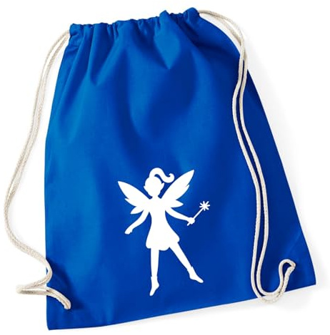 Huuraa Turnbeutel Fee Fairy 12 Liter Bright Royal Baumwolle Rucksack Geschenkidee