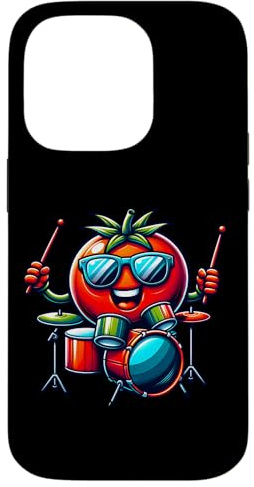 Pomodoro Fresco Suona La Batteria Occhiali Custodia per iPhone 14 Pro