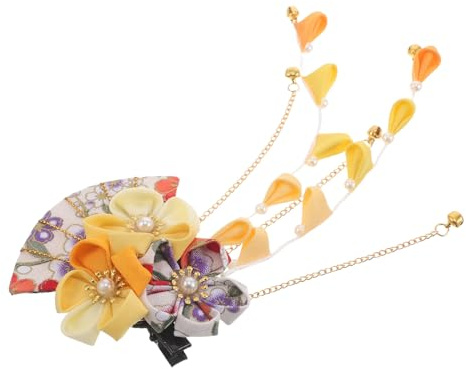 WEKADRIN Japanische Kimono Haarspange mit Quaste Handgefertigtes Japanisches Blumen-haaraccessoire Eleganter Traditioneller Haarschmuck für Frauen Asiatischer Stil für Festivals und Partys
