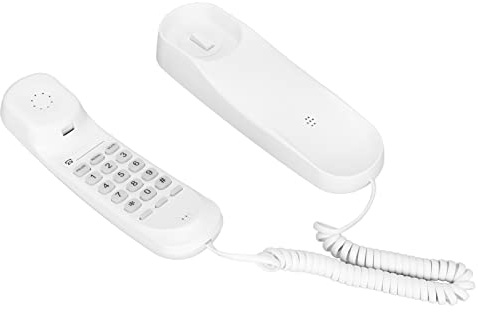 VBESTLIFE An der Wand Montierbares Einfaches Schnurgebundenes Telefon, kein Wechselstrom Erforderlich, Schnurgebundenes Festnetztelefon für Zuhause, Büro, Hotel, Badezimmer, Schule, Aufzug
