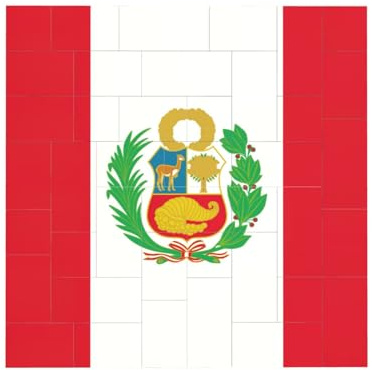 Flagge von Peru, Druck, Baustein-Puzzle, quadratisch, kreative Bausteine, Puzzle, Heimschreibtisch-Dekoration
