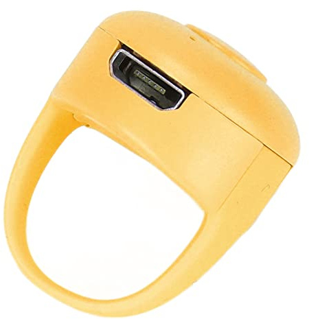 Diyeeni Smart-Fernbedienungsring für Smartphones, Fingertip-Video-Swiper-Controller Zum Ansehen mit der Hand, für Alle Smartphones (Yellow)