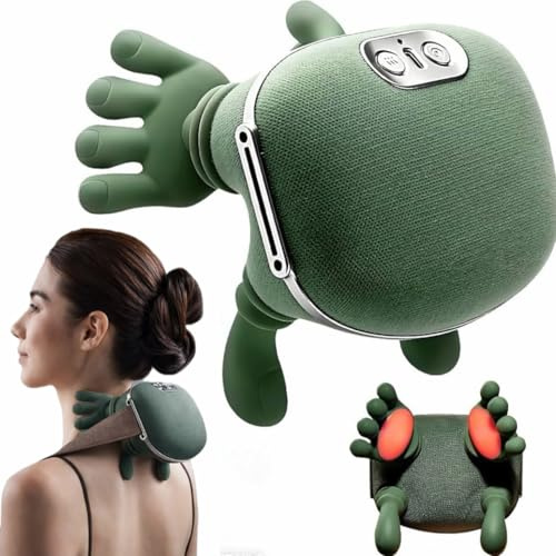 Deep Tissue Heated Massager for Relaxation and Neck Pain Relief with Human Feel for Full Body, Neck, Legs, arms, Back, feet, with Holding Strap, 3 speeds, 3 Powers