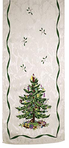 Spode Christmas Tree Collection Ivory Table Linens, Polyester, Multi Color, 90 x 14 (Set of 1)