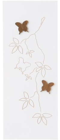 Premier Housewares White Carving Butterfly Wall Art, 51 x 20 x 2 cm