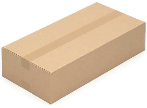 KK Verpackungen Versandkartons 600 x 300 x 150 mm Braun 1-wellig (Innenmaß 595 x 295 x 140 mm) | 100 Stück, Faltkartons Kartons für Versand als DHL Päckchen M Hermes Paketklasse M DPD GLS XL (KK38)