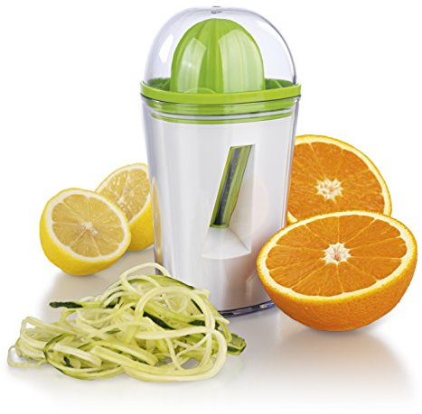 Gourmet Maxx 00756 Exprimidor y cortador en espiral 2 en 1, color verde