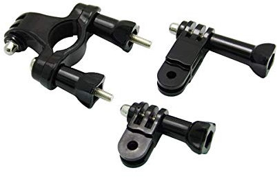 Goliton® Support de Guidon de Moto Sport avec Bras pivotant à 3 Voies pour GoPro Hero4/3+/3/2/1- Max pour 4 cm de diamètre - Noir