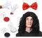 I LOVE FANCY DRESS LTD HORROR MARIONETTEN MASKEN SET - MASKE, SCHWARZE PERÜCKE,ROTE FLIEGE UND WEIßE HANDSCHUHE UND MAKE UP
