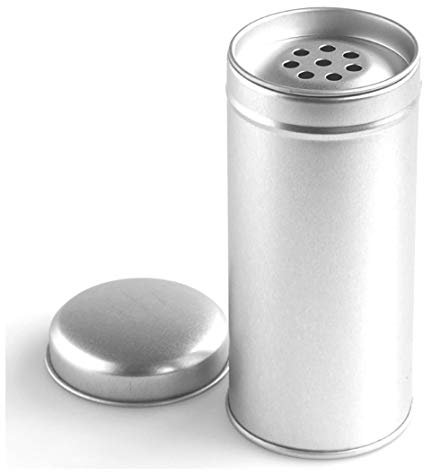 12er Pack schlanke Gewürzdosen mit grobem Streueinsatz und Deckel | Ideal für grobe Gewürze oder Kräuter| Höhe: ca. 110 mm, Ø ca. 50 mm | Dosen Material: Weißblech | BPA-frei und lebensmittelecht