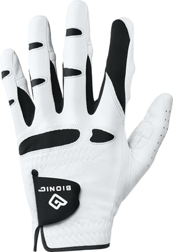 Bionic Herren-Golfhandschuh mit natürlicher Passform, Weiß