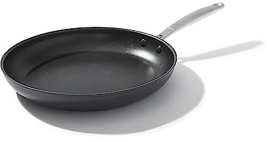 OXO Bratpfanne, 30,5 cm, Keramik-Antihaftbeschichtung, langlebiges, harteloxiertes Kochgeschirr, kratzfest, Edelstahlgriff, gute Griffe, spülmaschinen- und ofenfest, Schwarz