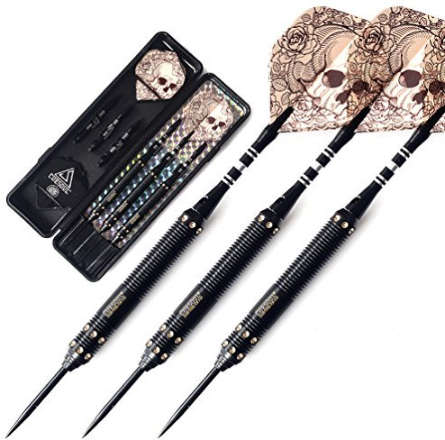 CUESOUL Dragon Series Steel Tip Darts Set 21 Grams Brass Barrels Durable Aluminum Shafts Great Grip Accuracy Good solid Accurate Darts Case Portable (JIAOLONG-F2304)
