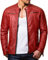 RED BRIDGE Giacca da uomo in finta pelle Similpelle Giubbino stile biker Trapuntato Rosso M