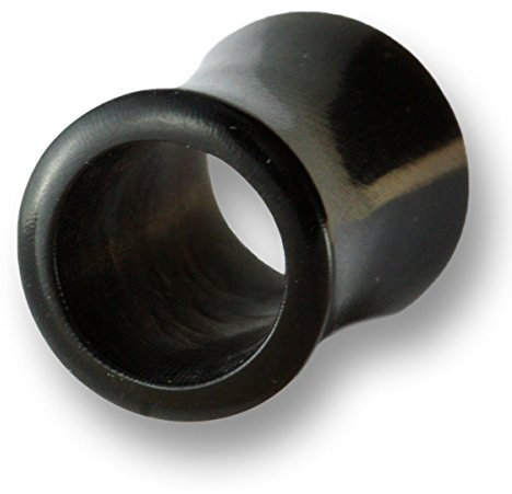 Island Piercings PAAR Horn Tunnel Plug Ohr Piercing schwarz 14mm 044g