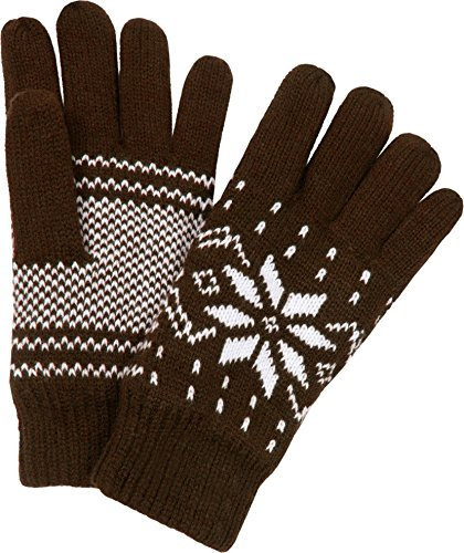 normani Damen und Herren Strickhandschuhe in dezenten Farben Farbe Norweger/Braun
