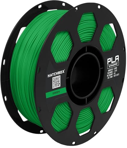HATCHBOX 1.75mm Green PLA 3D Printer Filament, 1 KG Spool, Dimensional Accuracy +/- 0.03 mm, 3D Printing Filament