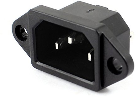 sourcing map AC 250 V 10 A IEC 320 C14 3 pin maschio presa pannello connettori