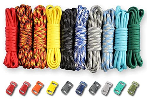 Paracord Planet 250 kg Typ III Bastelsets mit Schnallen, 30,4 m, Elemente