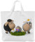 Einkaufstasche/Tragetasche/Shopper/mit Henkeln - 45 x 42 cm x 9,5 cm - Motiv: 3D Comic Schafe mit Lamm und Gänseblümchen - 07