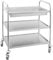 Royal Catering - Servierwagen Küchenwagen (2 Borde, 1 Abräummulde, 150 kg belastbar, 84,50 x 52,50 x 94,50 cm, 22,5 cm Abstand, Leichtlaufräder, Feststellbremse, Edelstahl) Silber