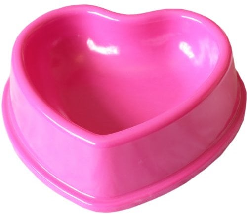 West5Products Hot Pink Heart Shaped Pet Food Bowl
