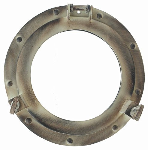 Nagina International 11 Aluminum Porthole Window with Rustic Finish