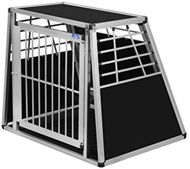 ALPUNA Transportbox N6 – Aluminium Hundebox 80×100×86 cm – Auto Hundebox mit Notausstieg, sicherer Hundetransport im Kofferraum