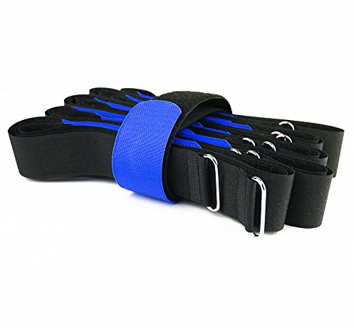 10 x Klettkabelbinder Metallöse - Haken/Flausch auf GLEICHER SEITE! - 80 cm blau/Kabelmanagement für Gewerbe Büro Schreibtisch Hobby Kabelbinder wiederverwendbar