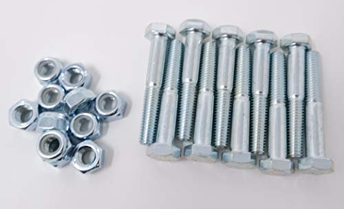 PTO Shaft Shear Bolt M8 x 50mm grade 8.8 pack of 10 Mowers Grass Toppers etc + 10 M8 Nyloc Lock Nuts High Tensile