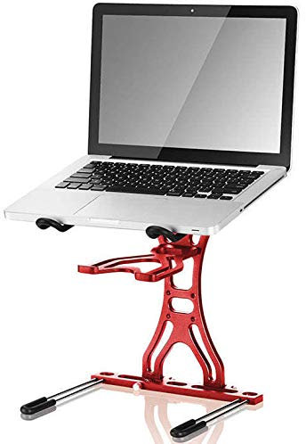 Antoc by Recordcase L2 DJ Laptop Ständer höhenverstellbar - 265x230x300 mm - Rot - faltbar und neigbar - Laptopständer aus Stahl mit Geräteablage für Studio und Mobile DJs