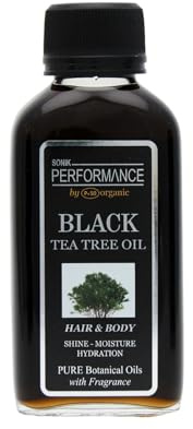 Sonik Performance Black Tea Tree Oil 125ml – Hair & Scalp Oil with Sunflower Oil – Lightweight Hydrating Oil for Dry Scalp, Hair & Skin Care