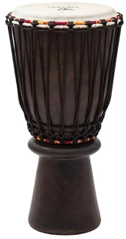 Tycoon Percussion 10 Bougarabou, Rope-Tuned, Handcrafted Mango Wood Shell, Goat Skin Head, Often Used to Back Up the Djembe, Known for its Rich Low-End Sound, Natural Varnish Finishing (TBG-10)