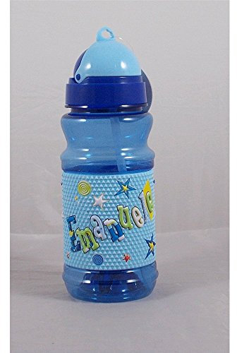 BORRACCIA SPORT IN PLASTICA CON SCRITTA A RILIEVO NOME EMANUELE H 19 CM