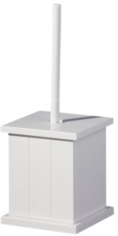 Premier Housewares 1600958 Wooden Toilet Brush Holder - White, H34 x W15 x D15cm