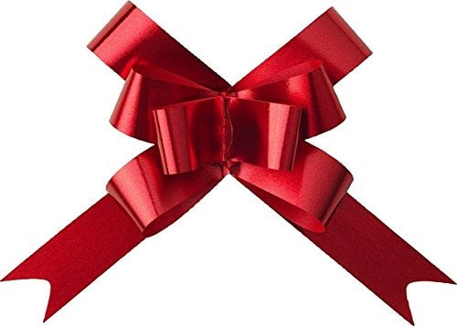 SHATCHI Large 30mm/3cm Ribbon Pull Bows for Party Wall, Gift Wraps, Christmas Trees, Wedding, Birthday Hampers Decoration Florist, Red, 10pcs