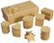 folia 31510 - Pappschachtel Set, natur, 15 teilig, sortiert in verschiedenen Formen und Größen - ideal zum Verzieren und Verschenken