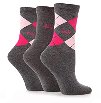 Pringle Ladies Argyle Cotton Socks Pack of 3