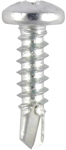 Pan Head, Phillips Recess, Self Tapping Thread, Self Drill-Point - Size: 4.2 x 13mm - Finish: Zinc - 130Z Pack of: 1000