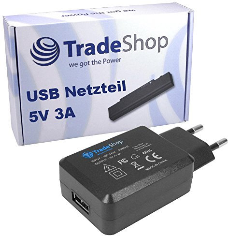 Trade-Shop Universal 5V 3A USB Netzteil Reiseadapter Netzstecker Stecker Ladegerät USB-Adapter Flach für Apple iPhone 4 4S 5 5S 5C 6 6 Plus SE iPad 2 3 4 Air Mini iPod Pro