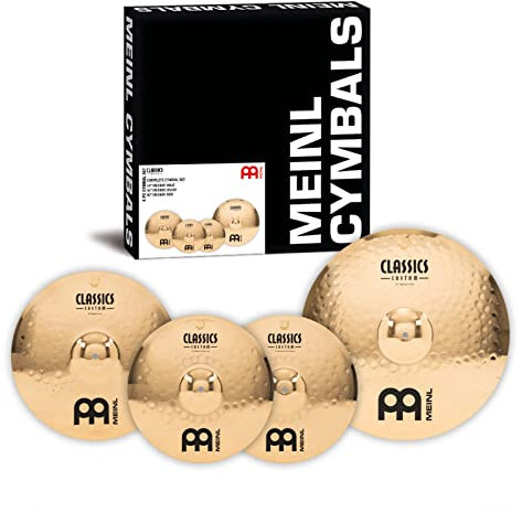 Meinl Cymbals Classics Custom Brilliant Schlagzeug Beckenset (Video) mit 14 Zoll Hihat, 16 Crash, 20 Ride — B12 Bronze, Brilliantes Finish (CC141620)